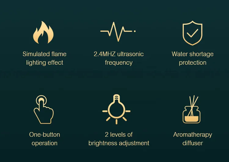 Difusor com aspecto de chamas Umidifica  o ar ajuda na bronquite alergica etc