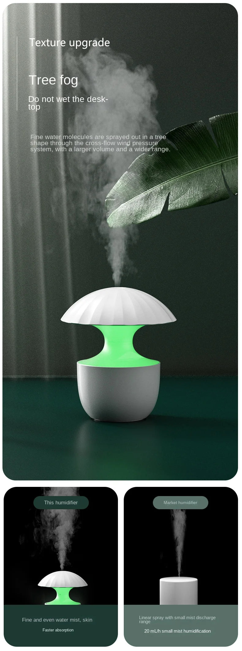 Humidificador do ar formato cogumelo