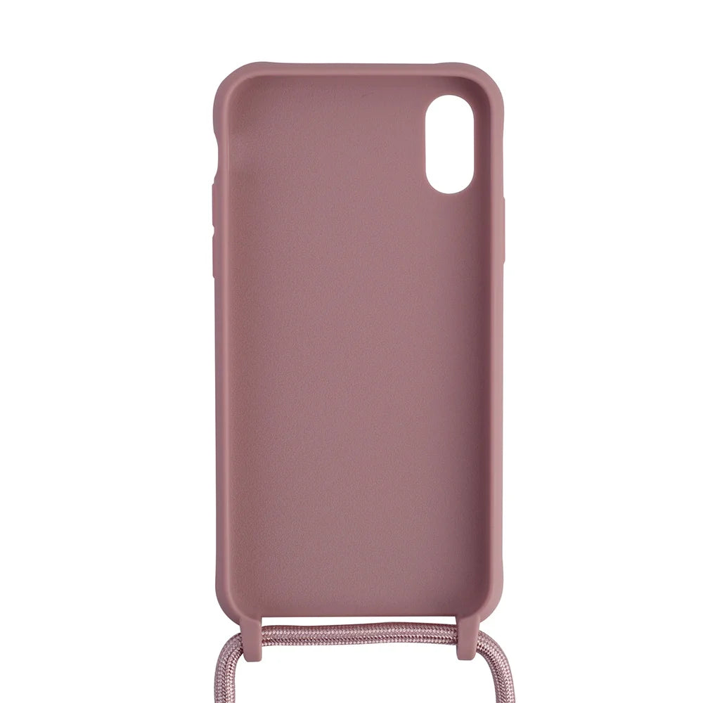 Capa de Silicone para Iphone com corrente de 2 pontos