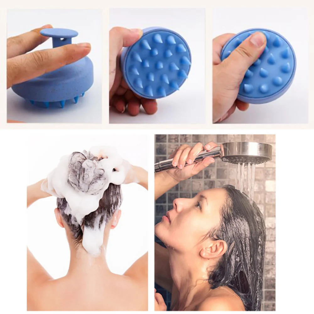 Escova de Shampoo de silicone para massagem do couro cabeludo, pente para lavar o cabelo, massagem corporal, ducha de banho, ferramenta de cabeleireiro para salão de beleza